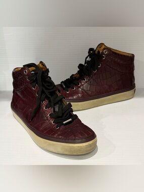 Jimmy Choo Belgravia high-top sneakers crafted from crocodile-embossed leather